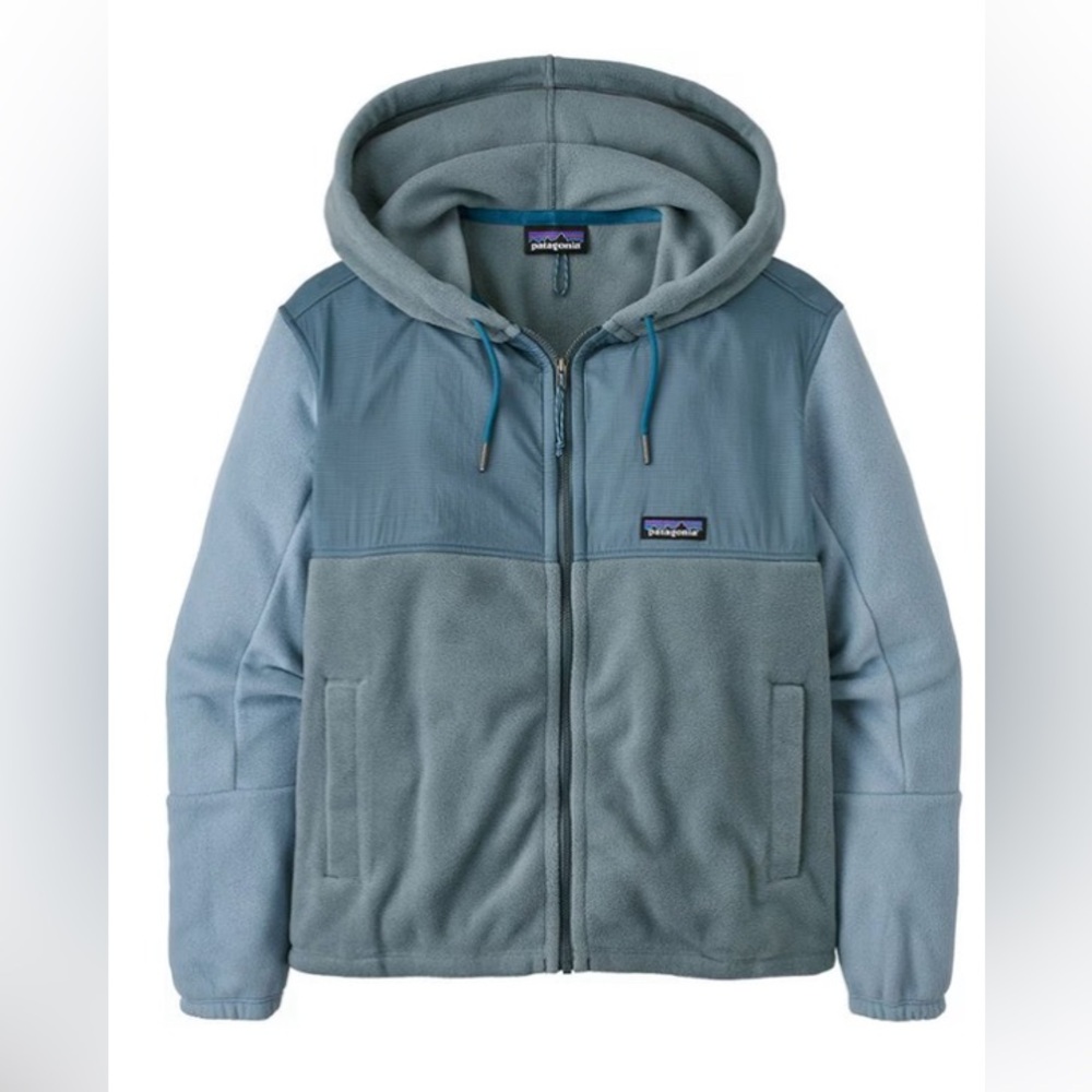 Patagonia Two-Tone Light Blue Microdini Fleece Jacket